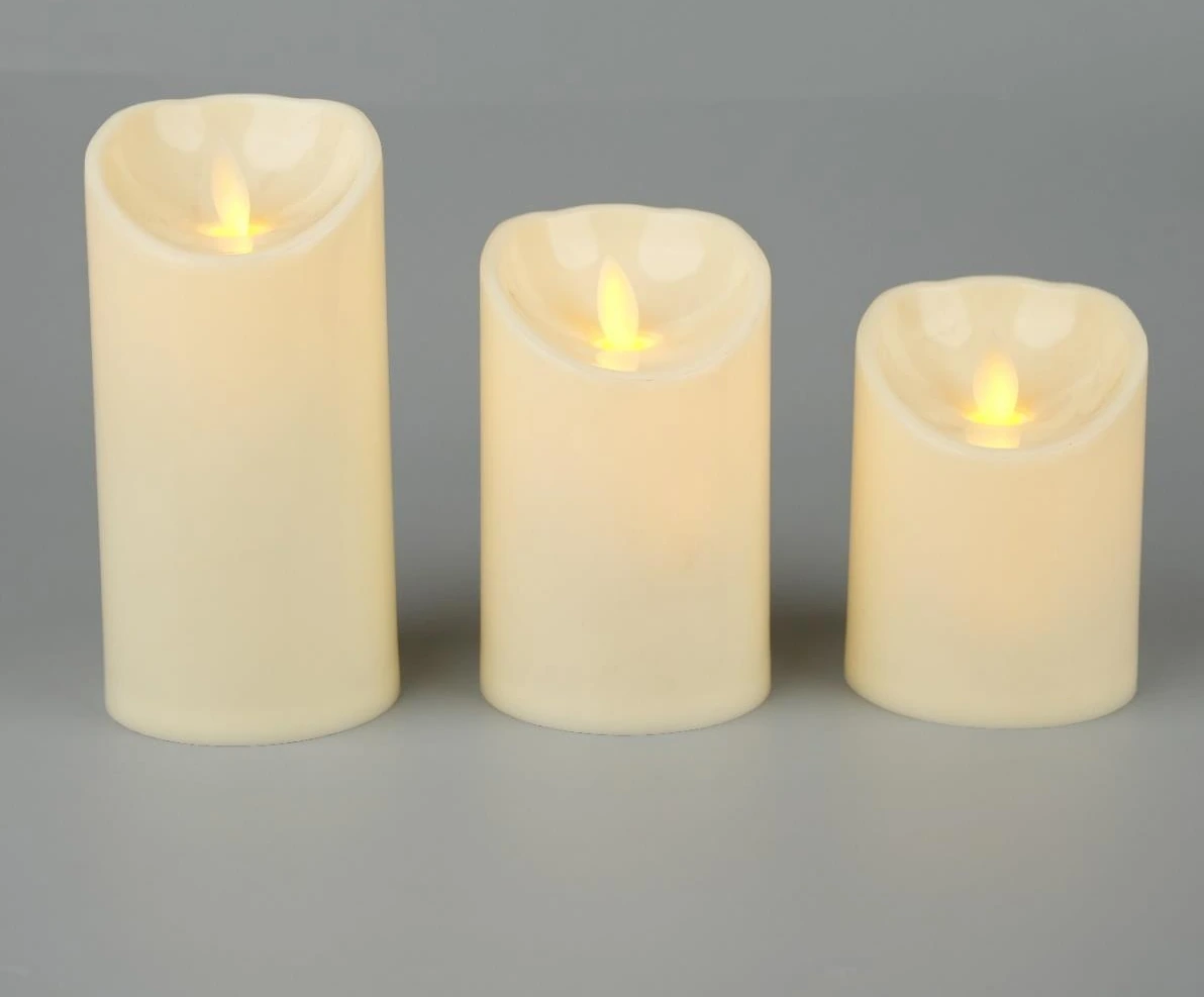 LED Pillar Candle Cyl Moving Flame 7.5*12.5cm